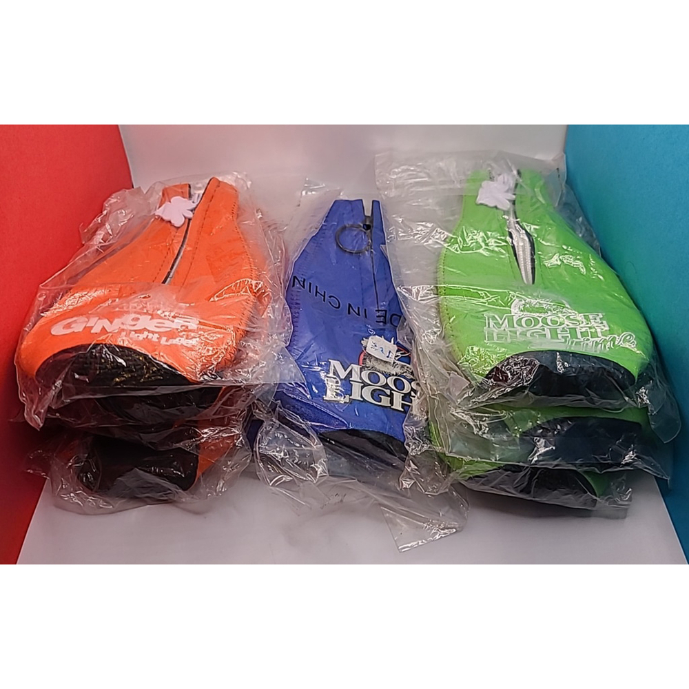Lot Of 10 Moosehead Moose Light Beer Koozie Coozie Can Bottle Cooler W/ Zippers